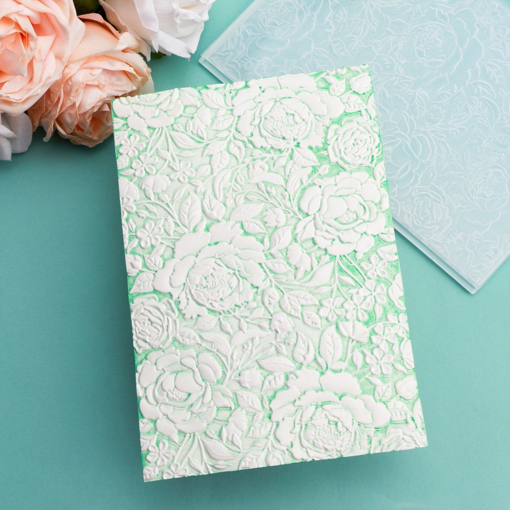 3D Embossing Folder Floral Pattern Plastic Flower Theme for Diy Scrapbooking