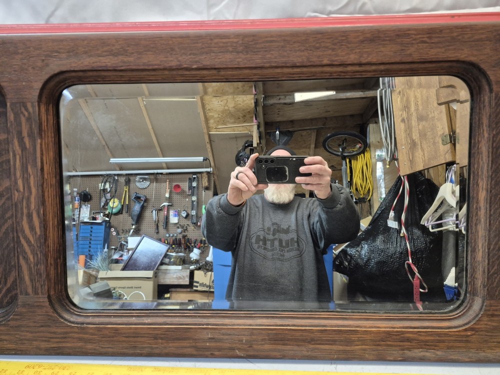 antique oak hall mirror