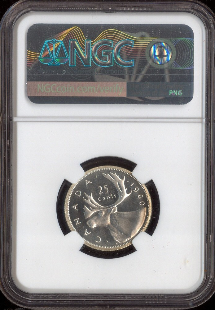 1960 Canada 25 Cents Silver NGC PL66 Quality