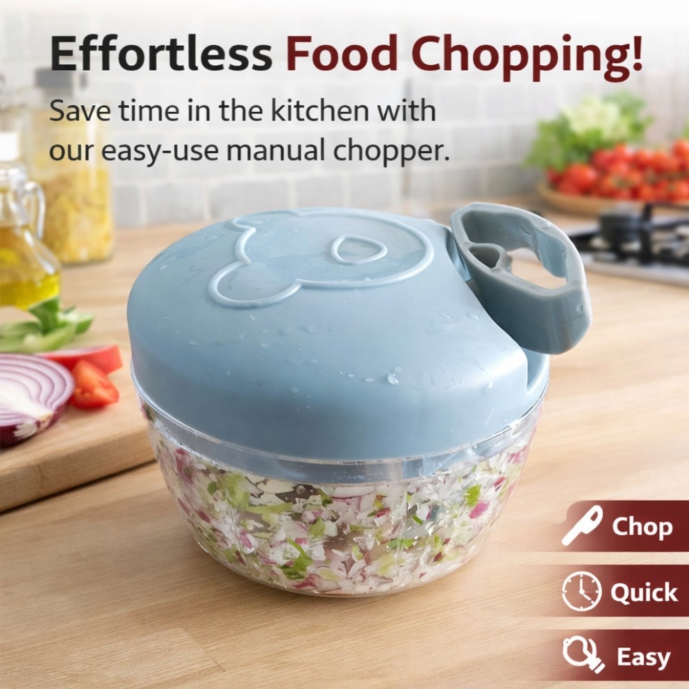 Manual Food Processor Hand Pull Vegetable Chopper Garlic Mincer Portable