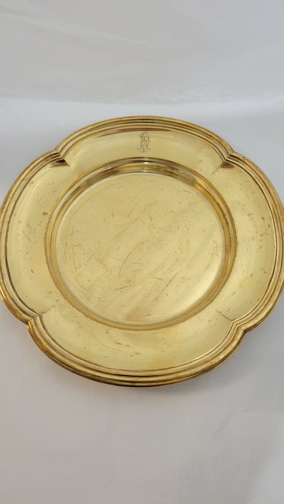 FRENCH STERLING SILVER G. KELLER PARIS ROUND TRAY  1880'S