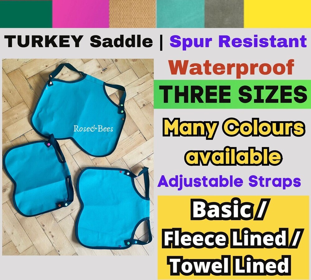 TURKEY SADDLE | Water, Rot,  Spur Resistant Canvas | Stag protector Apron Bronze