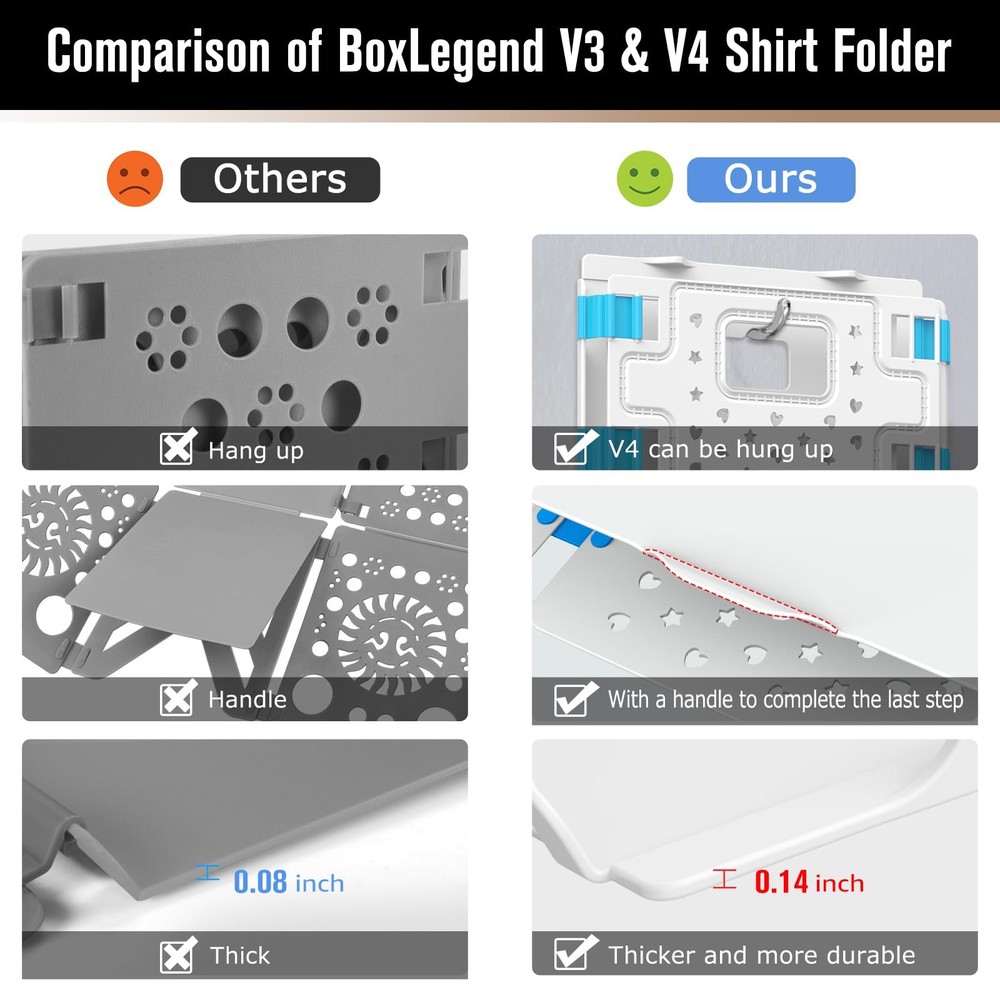 V4 Shirt Folding Board T-Shirt Folder Thickened Widened Lengthened Elevated S...