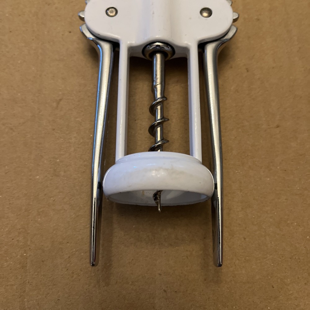 Winged Wine Cork Screw Bottle Opener-Unbranded-White