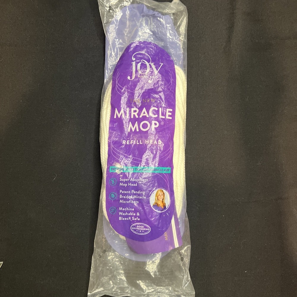 New Joy Mangano Miracle Mop Super-Absorbent Refill Head w/Braided Microfibers
