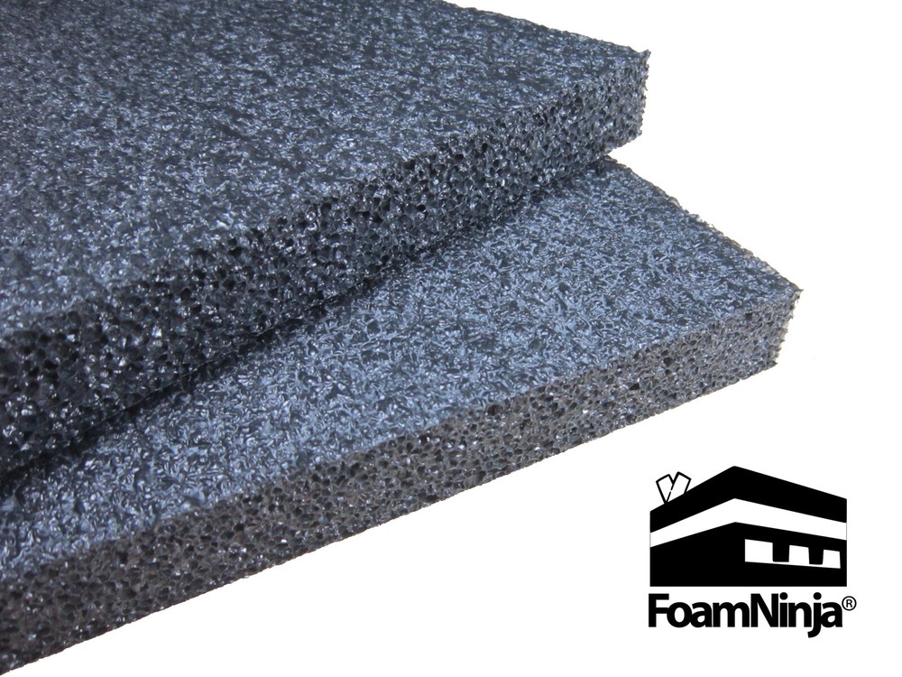 Polyethylene Foam Case Shipping Packaging - 24 pack 1" x 12"x 12" Charcoal Black