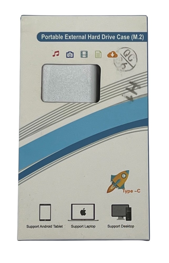 NEW Portable External Hard Drive Case (M.2) 1 TB - H1 SILVER