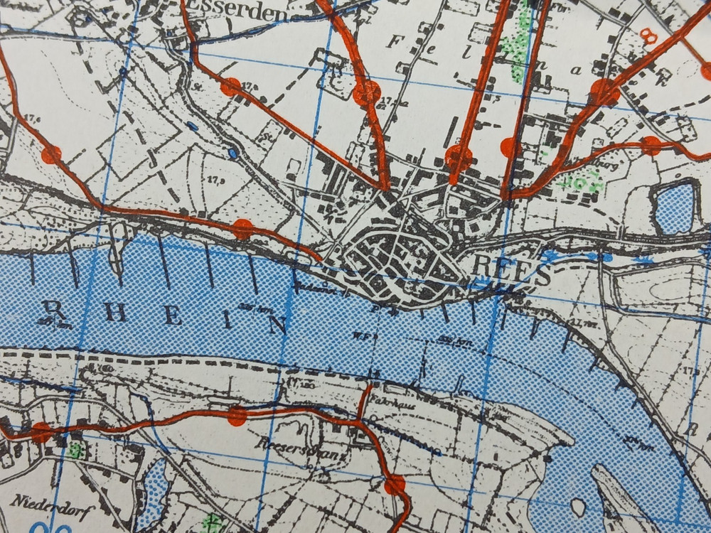 WW2 EMERGENCY EDITION map featuring REES (OPERATION PLUNDER), THE RHINE, BOCHOLT