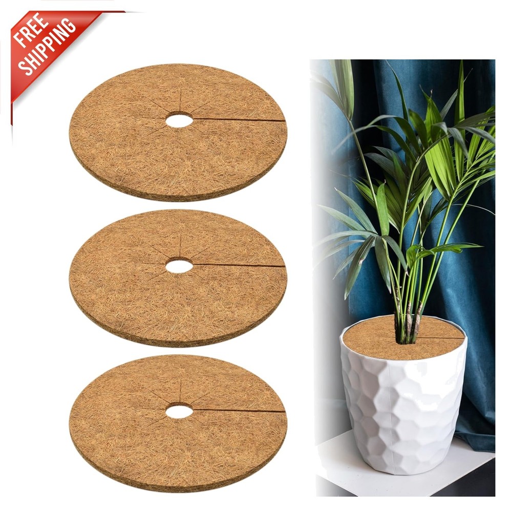 Eco-Friendly 3 Pack Coconut Coir Mulch Discs – 24 Inch Size, Great for Trees