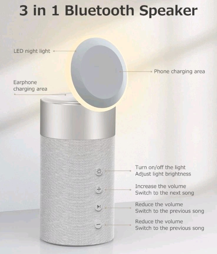 Iphone - Mood Light Wireless Charger Speaker