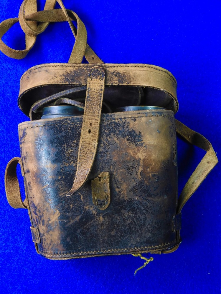 US WW1 Antique Oold Binoculars w/ Case