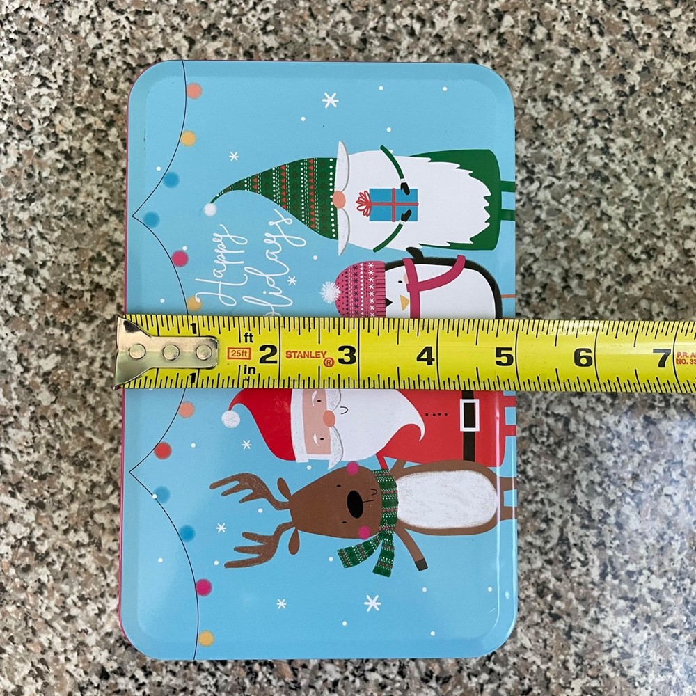 Tin Christmas Holiday Rectangular Box Empty Container Greenbrier International