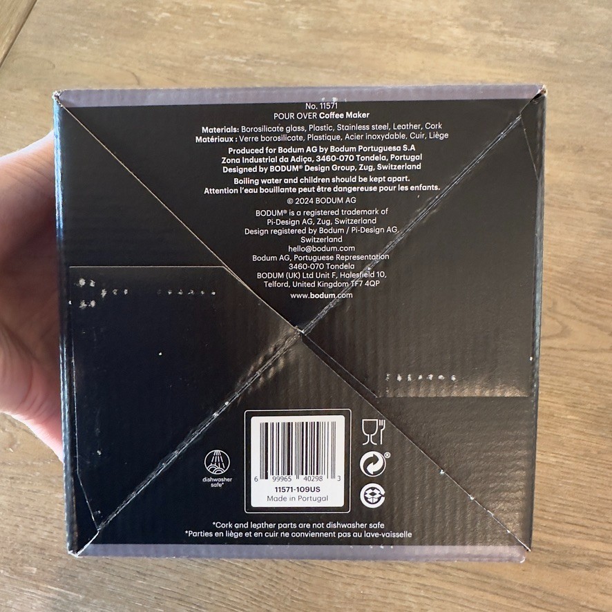 Bodum 8 Cup 34fl oz Pour Over Coffee Maker: Permanent Screen Filter, Cool Touch