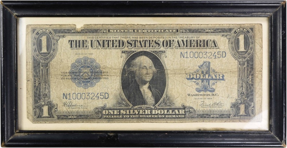 1923 $1 Large Silver Certificate Framed FR237 VG Uncertified