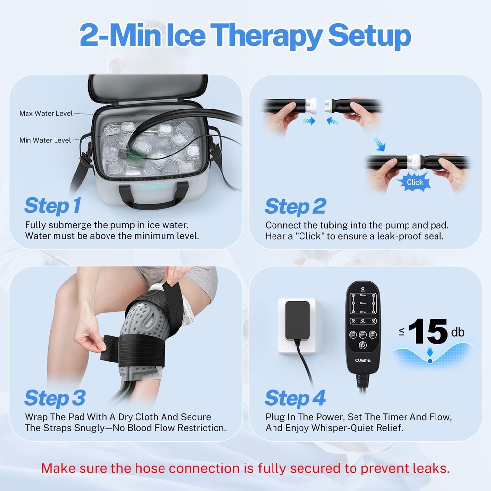 CUEME 20 QT Ice Machine for Knee After Surgery, Programmable Timer Cold Thera...