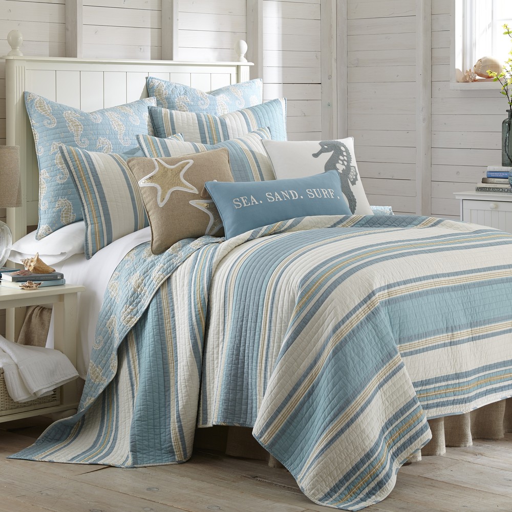Blue Maui Decorative Embroidered Pillow - Levtex Home
