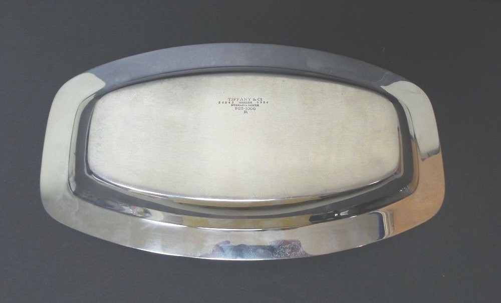 VINTAGE TIFFANY & CO. STERLING SILVER RECTANGULAR 10.5" TRAY #20942, 340 grams