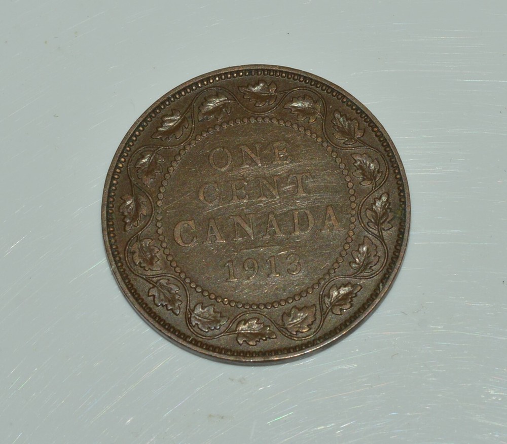 CANADA GEORGE V 1913 ONE CENT BRONZE Coin