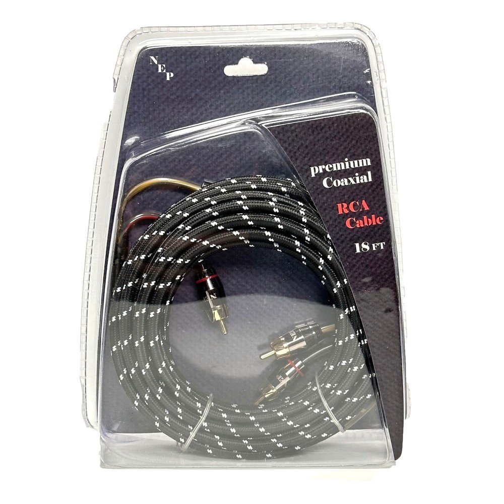 NEP Audio 2 Channel 18 ft RCA Cables Premium