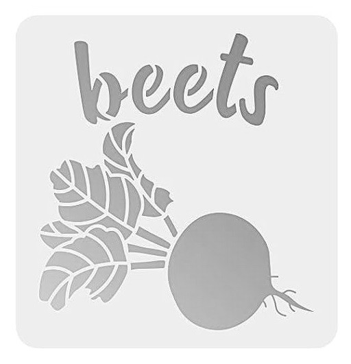 8"x8.5" Clear Plastic Stencil - Beets (SA952)*****