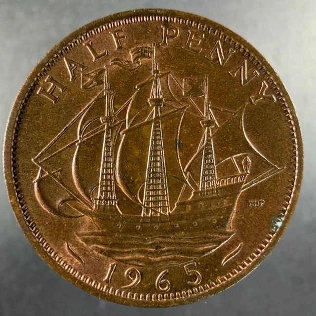 1965 Great Britain Half Penny Choice Example Elizabeth II Bronze
