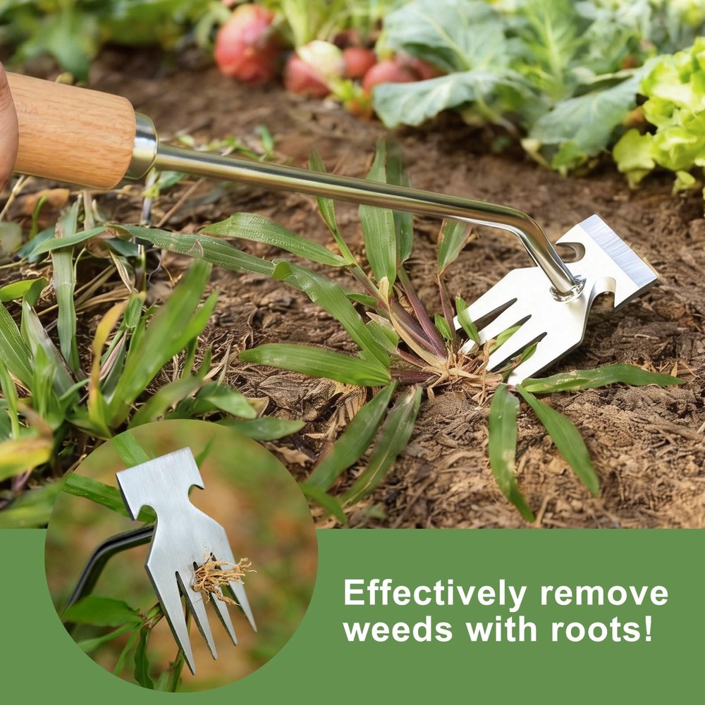 Stainless Steel Weed Puller Tool Anti-Detachment Garden Hand Tool for Backyard