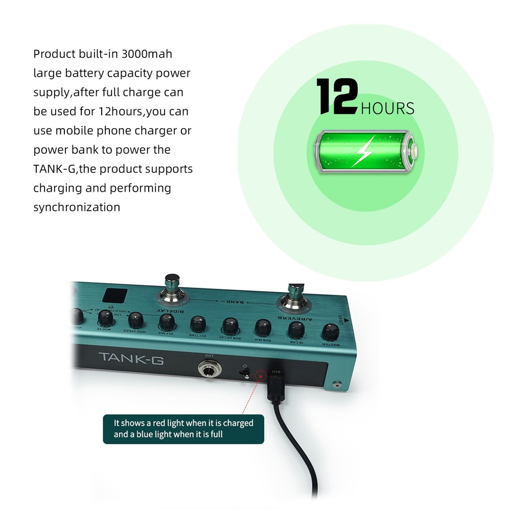 M-VAVE Tank-G Multi-Effects Processor Guitar Multi-Effects Pedal With 36 Presets