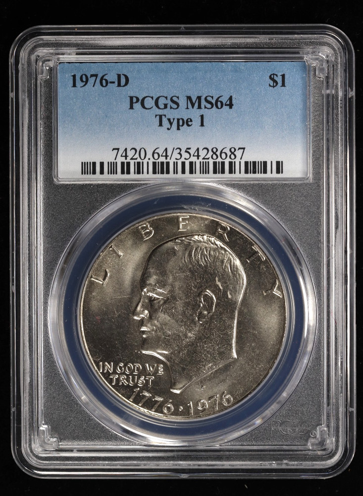 1976-D Type 1 $1 Eisenhower Dollar PCGS MS64