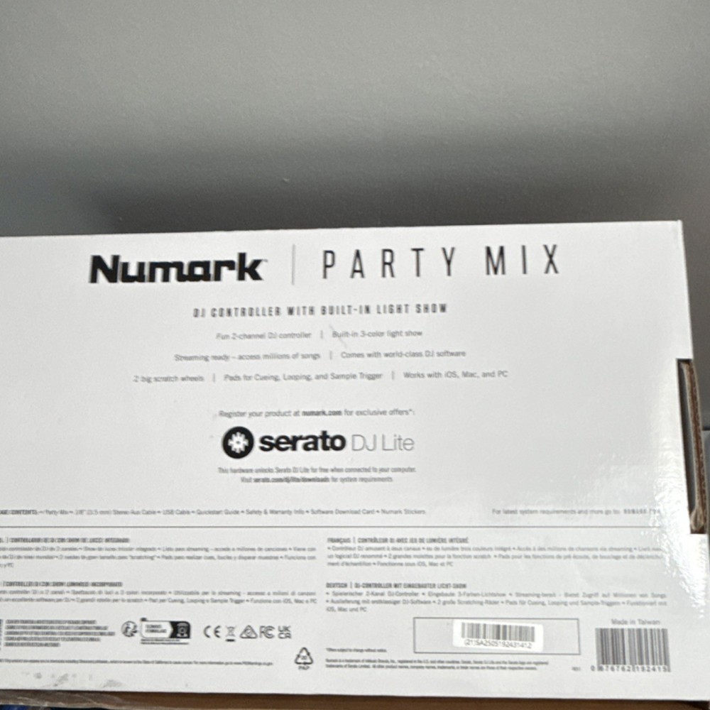 Numark Party Mix DJ Controller, Built-in Light Show, Cue/Loop Pads, PC/Mac