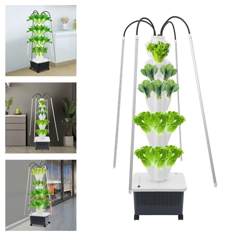 Hydroponics Vertical Growing Kit with Grow Lights, Hydroponic Growing Kit, Home