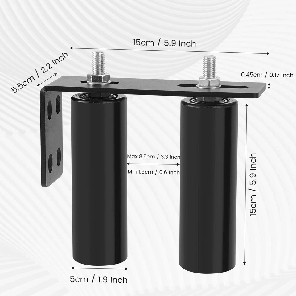 6"Gate Roller Guide Sliding Hardware with L-Sliding Brackets Kit Universal