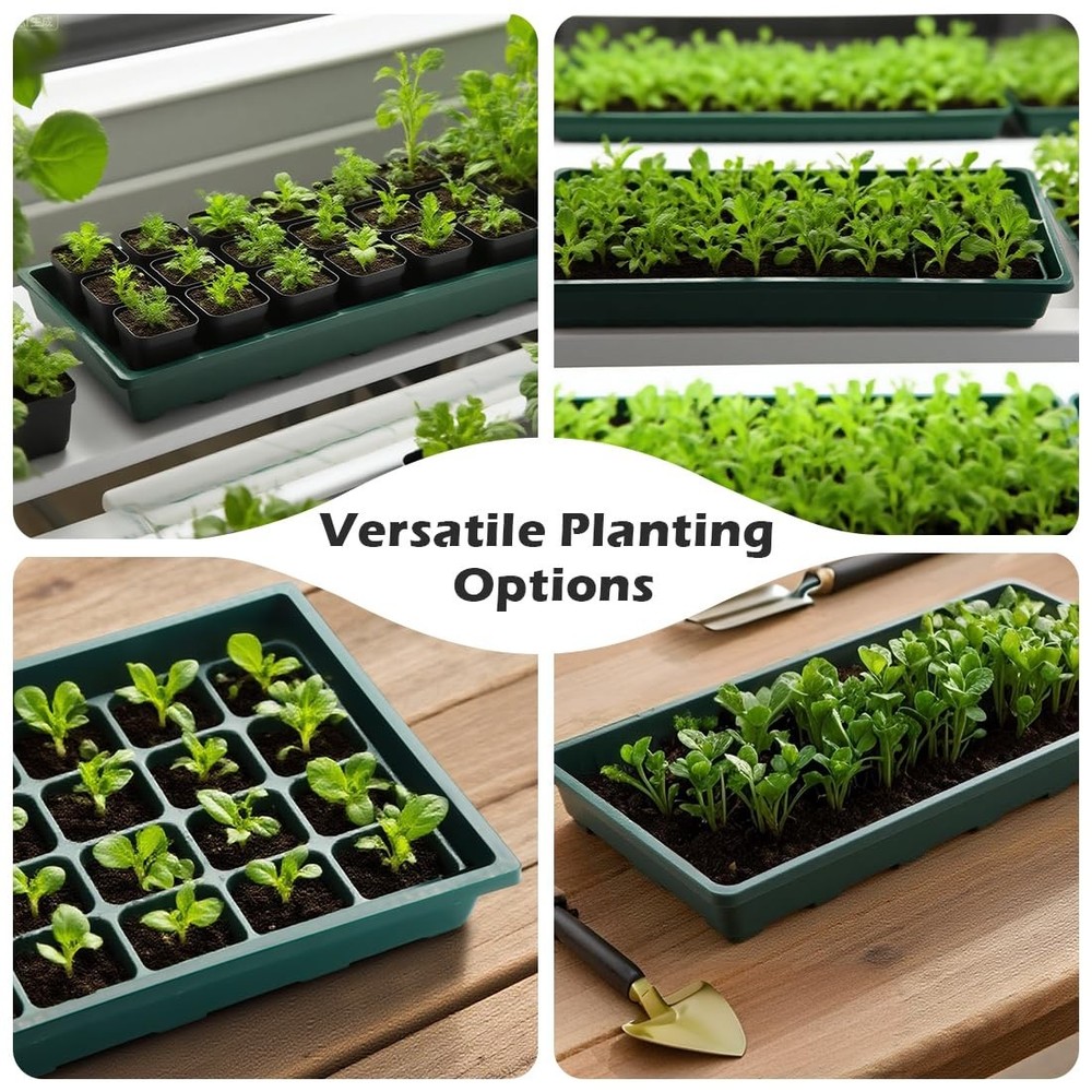 1020 Nursery Pots Trays 5 Pack, Plastic Flat Starter Trays, Durable Seedling ...