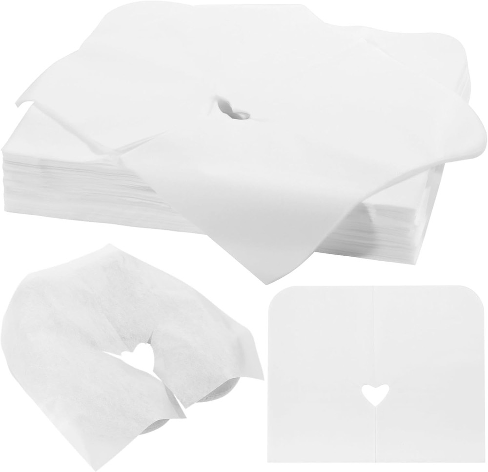 100PCS Disposable Face Cradle Covers, Disposable Massage Headrest Cover, Sing...