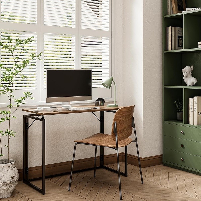 Foldable Compact Desk Portable Table No Assembly Minimalist Office Study Space