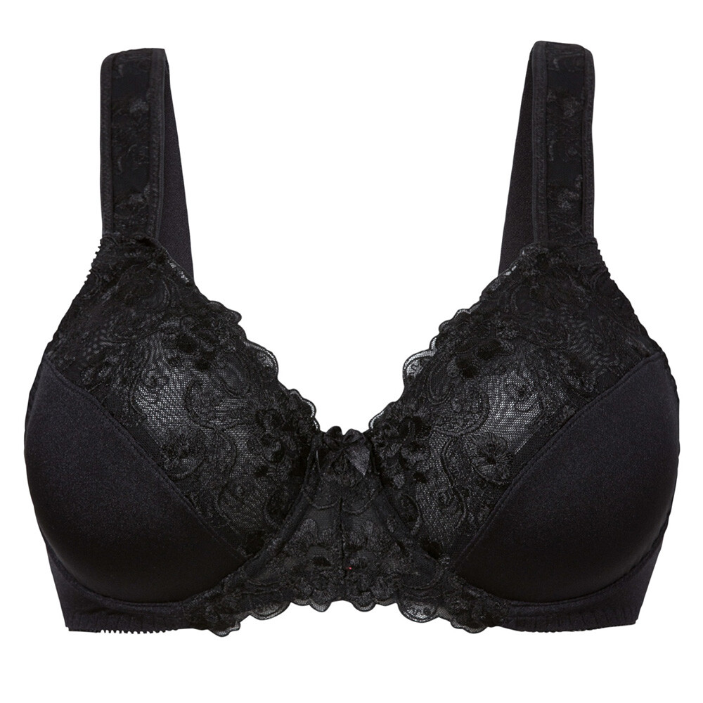 Women's Minimizer Embroidery Lace Plus Size Unlined Bra Underwire Full Coverage