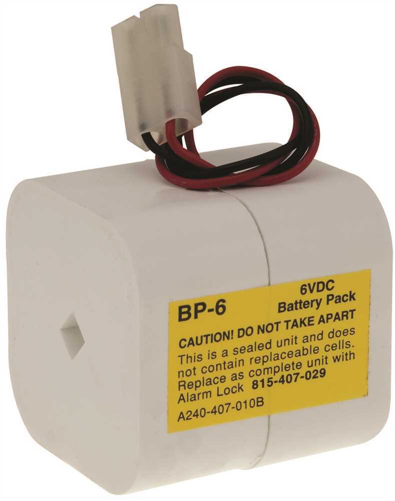 Alarm Lock BP6 REPLACEMENT 6 VOLT BATTERY White