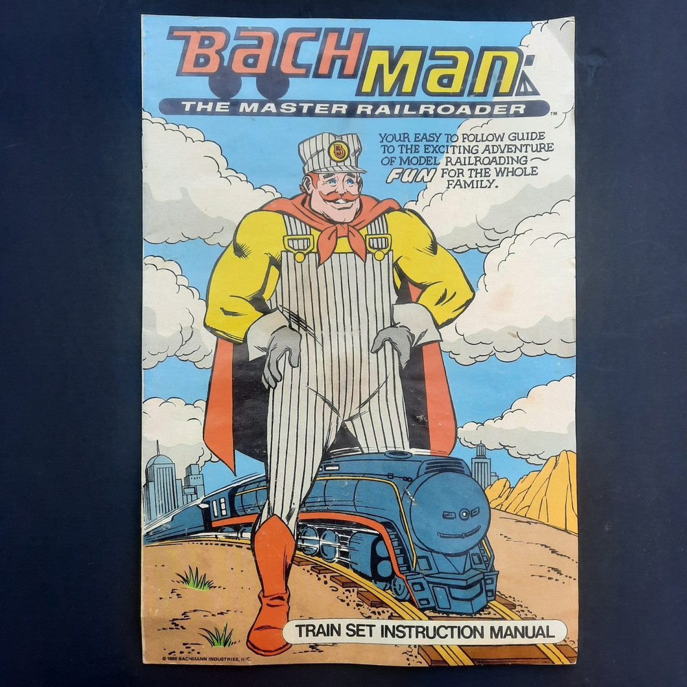1988 Bachmann BachMan Master Railroader Train Set Instruction Manual Comic Book
