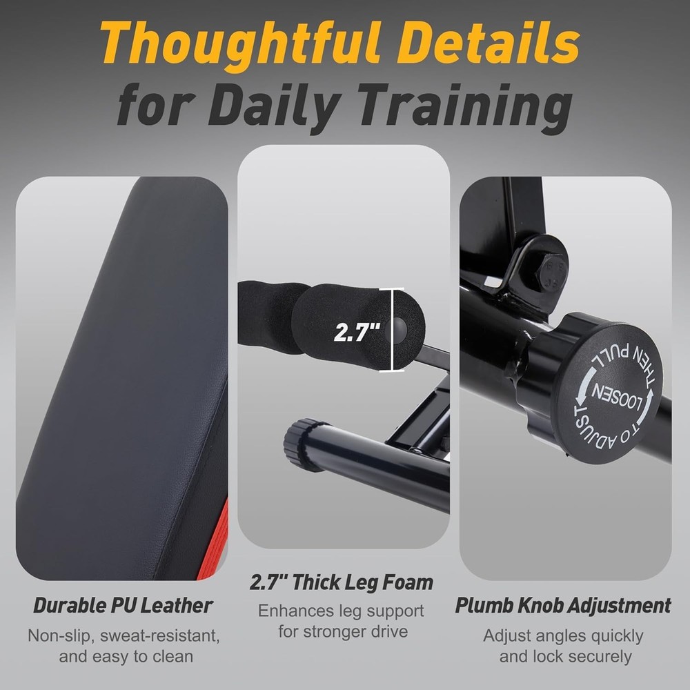 Compact Foldable Weight Bench for Home Gyms: 795 lbs Capacity & Versatile Design
