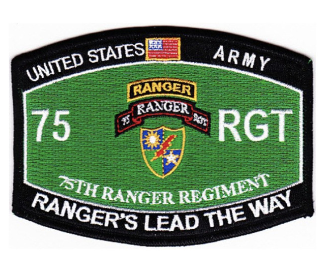 4.5" ARMY 75TH RANGER REGIMENT CREST MOS EMBROIDERED PATCH