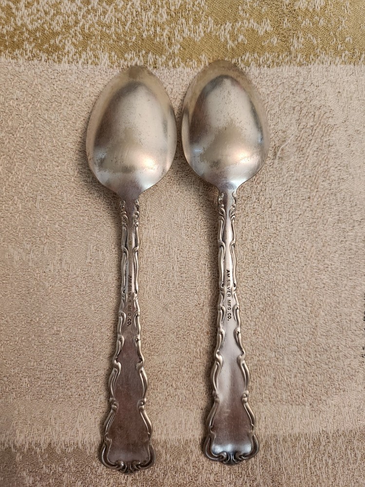 Set Of 2 Teaspoons Dresden 1911 Silver Flatware Silverware