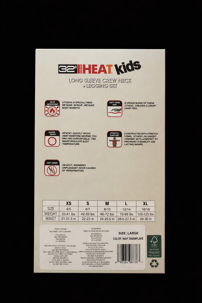32 DEGREES Kid's Heat Base Layer Set (UNISEX 1 set