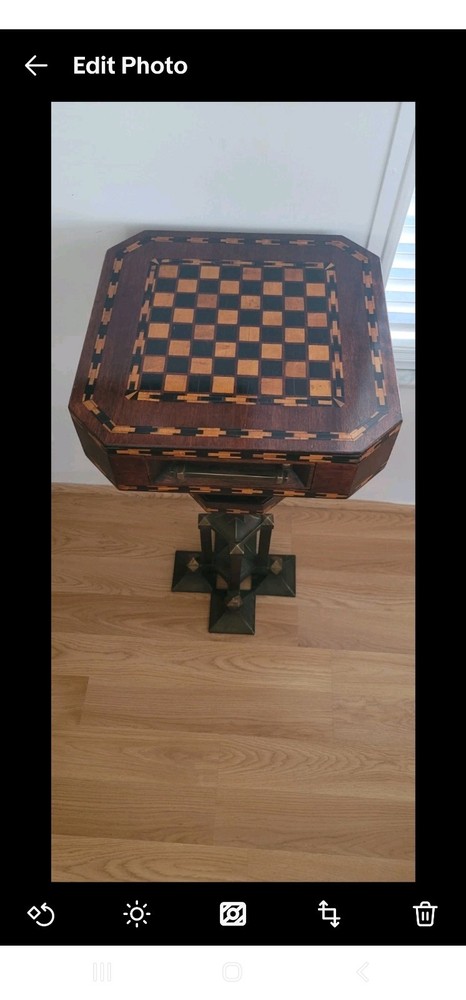 Game Table Antique with Hidden Draw Locks