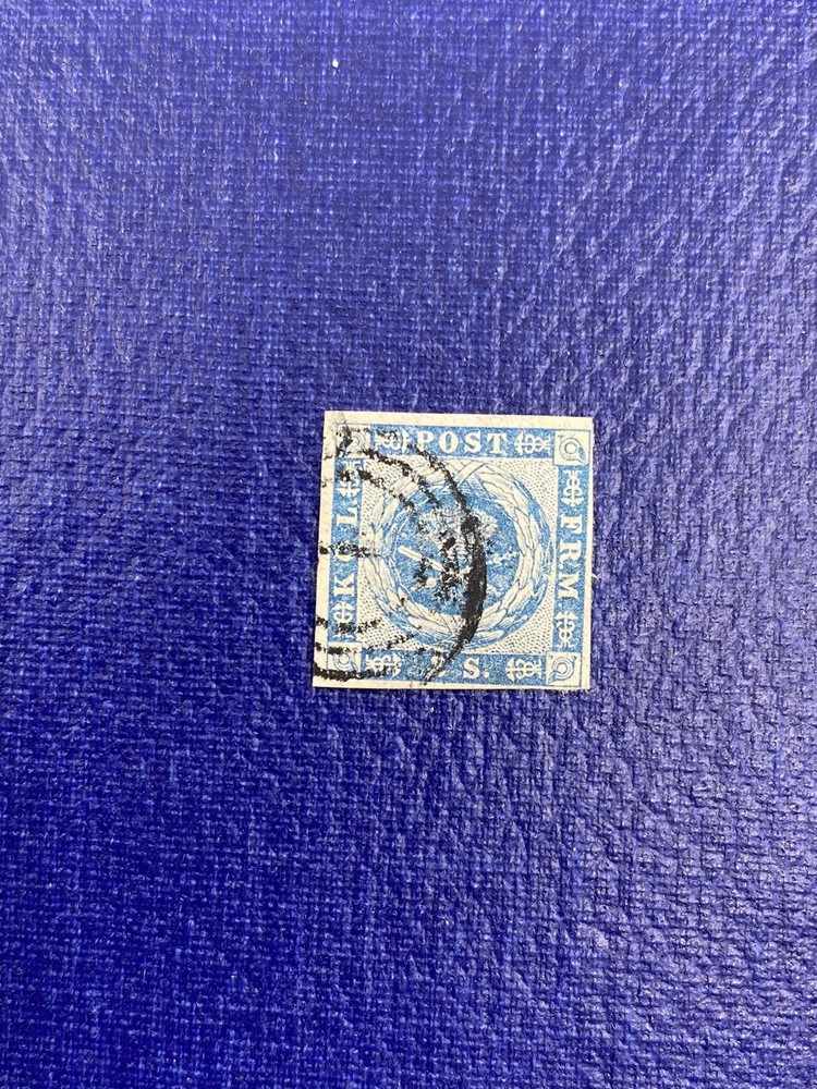 Denmark 1855 Sc# 3, used, hinged