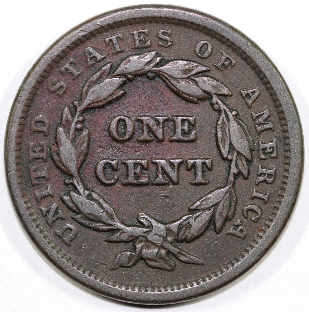 1843 1c Braided Hair Large Cent
