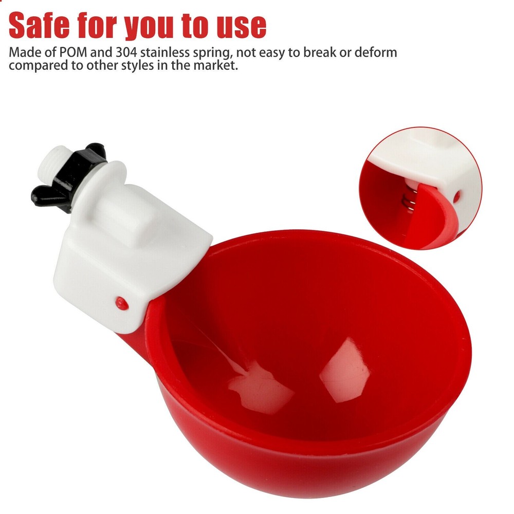 BEST 4 Chicken Automatic Watering Cups Poultry Drinker Waterer Duck Quail Hen