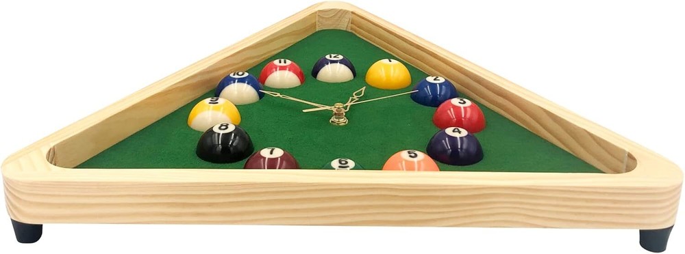 Reloj de pared moderno con diseño de mesa de billar triangular de 14 pulgadas US