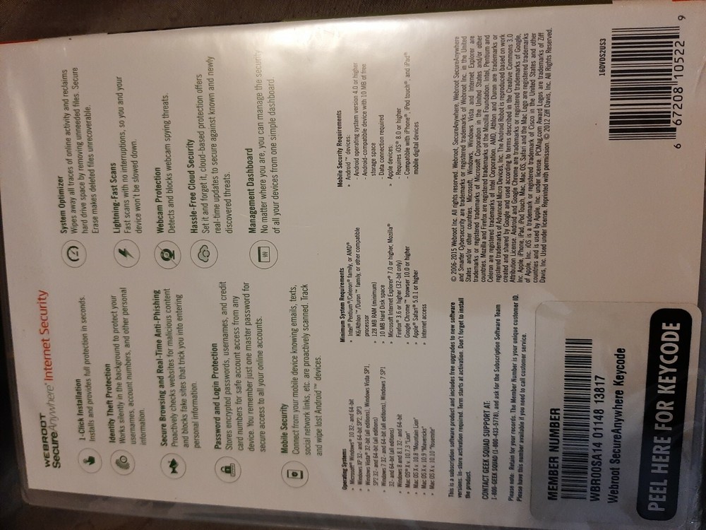 Webroot SecureAnywhere Internet Security Software for Windows & Mac BRAND NEW
