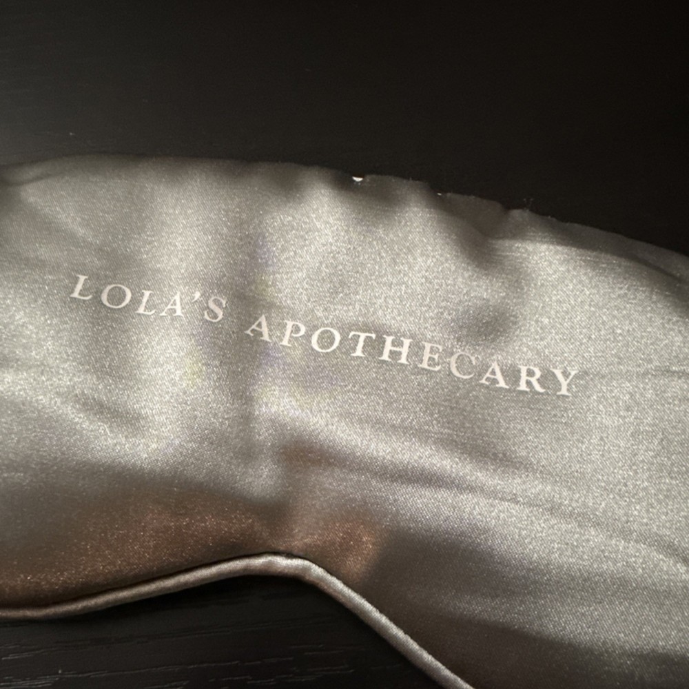 Lola's Apothecary Satin Silver Single Sleep Mask with Adjustable Strap