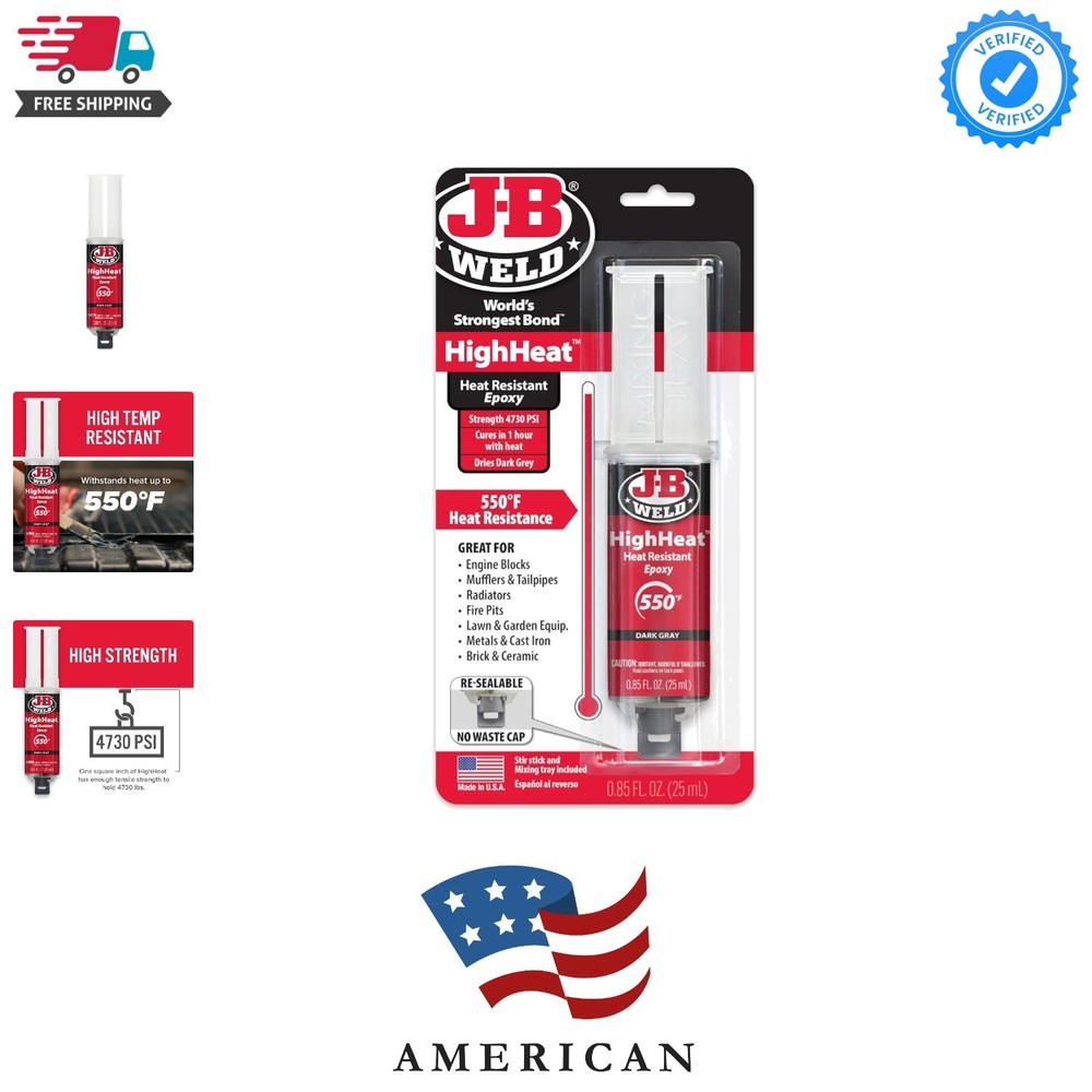 High Heat Epoxy Syringe, Dark Grey