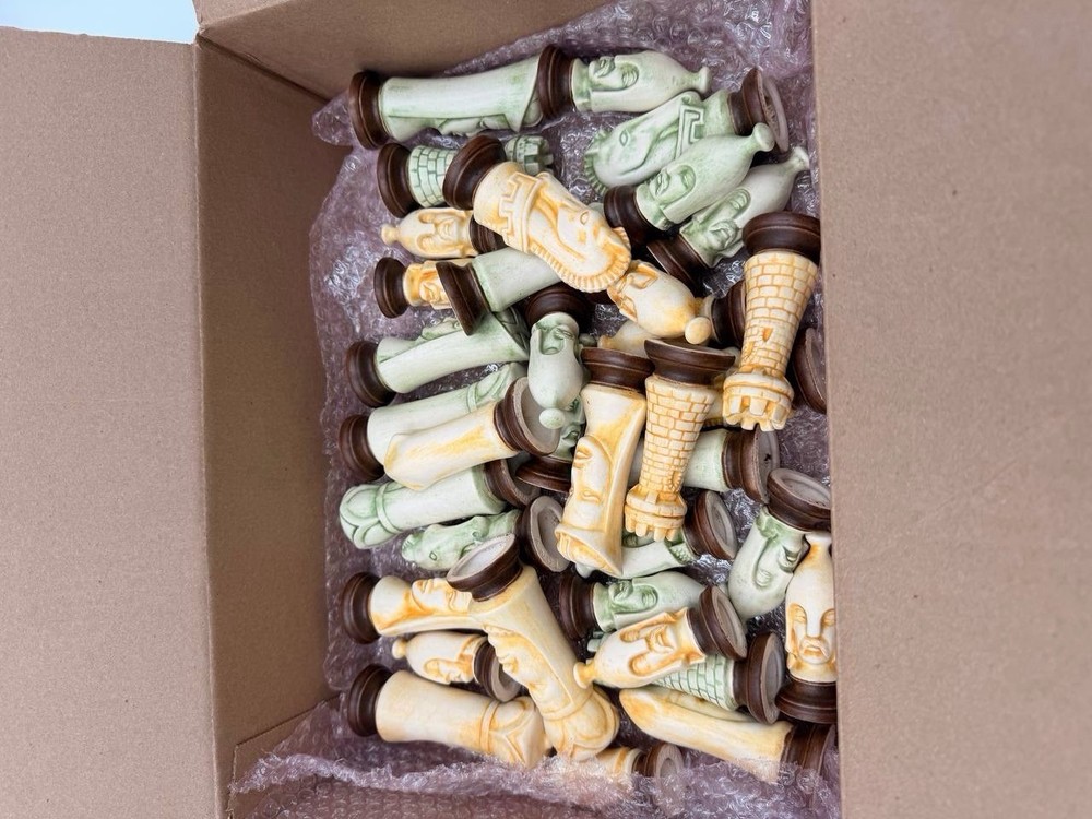 Vintage Ceramic Chess Set – Full Set – Large Decorative Pieces